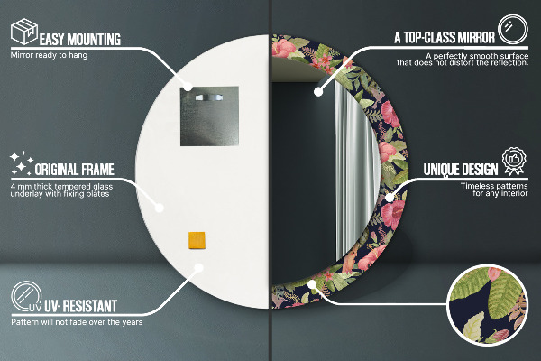 Hibiscus kvety Okrúhle dekoračné zrkadlo