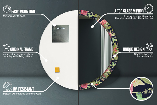 Hibiscus kvety Okrúhle dekoračné zrkadlo