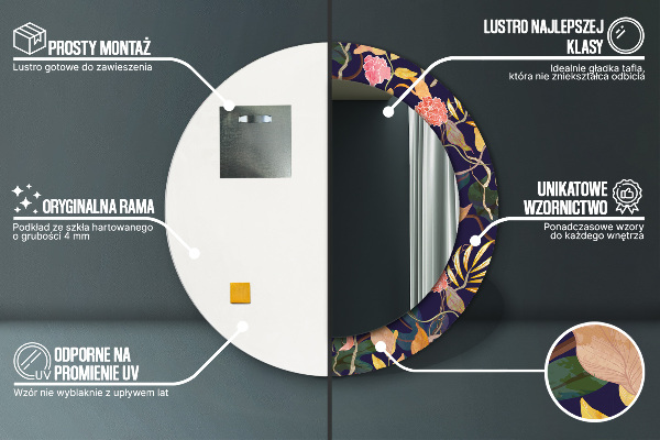 Akvarely Okrúhle dekoračné zrkadlo