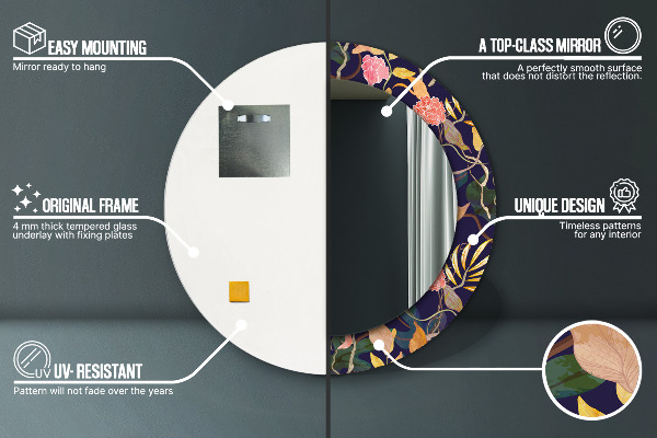 Akvarely Okrúhle dekoračné zrkadlo