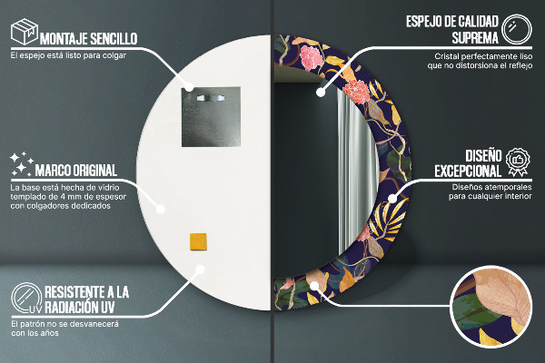 Akvarely Okrúhle dekoračné zrkadlo