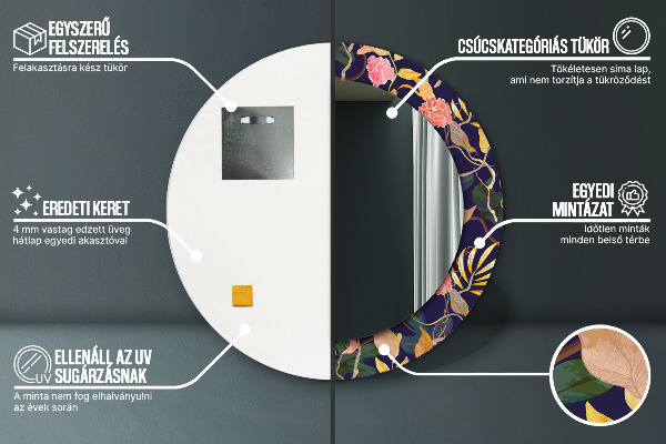 Akvarely Okrúhle dekoračné zrkadlo