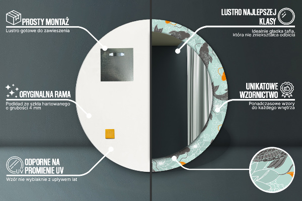 Čínsky kap Okrúhle dekoračné zrkadlo na stenu