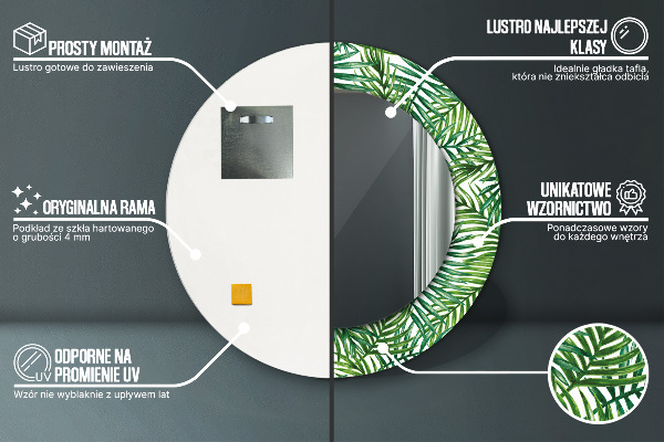 Tropická dlaň Okrúhle dekoračné zrkadlo