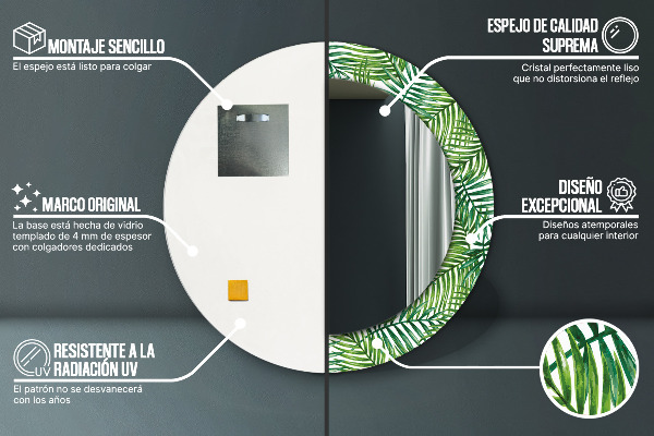 Tropická dlaň Okrúhle dekoračné zrkadlo
