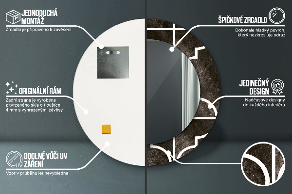 Starožitné dlaždice Okrúhle dekoračné zrkadlo