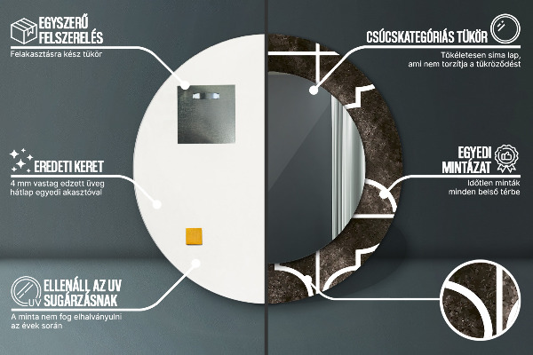 Starožitné dlaždice Okrúhle dekoračné zrkadlo