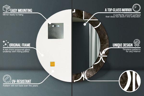 Starožitné dlaždice Okrúhle dekoračné zrkadlo