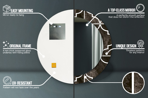 Starožitné dlaždice Okrúhle dekoračné zrkadlo