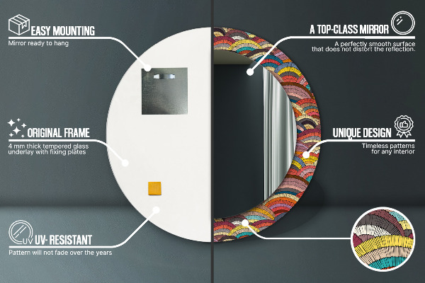 Čechá ozdoba Okrúhle dekoračné zrkadlo