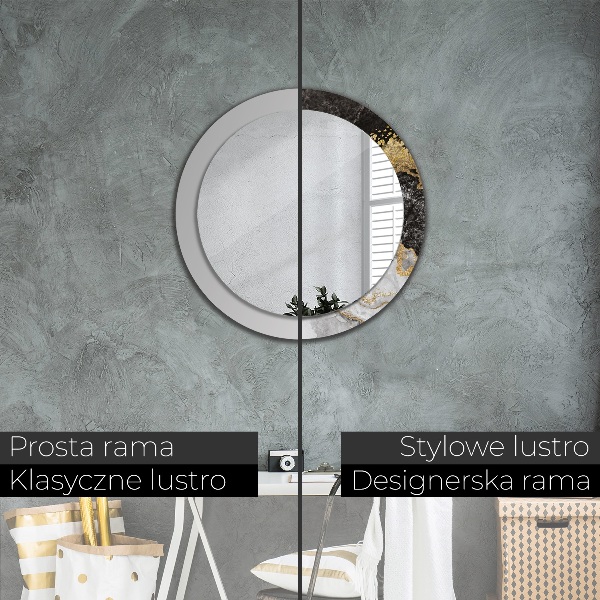 Mramor a zlato Okrúhle dekoračné zrkadlo