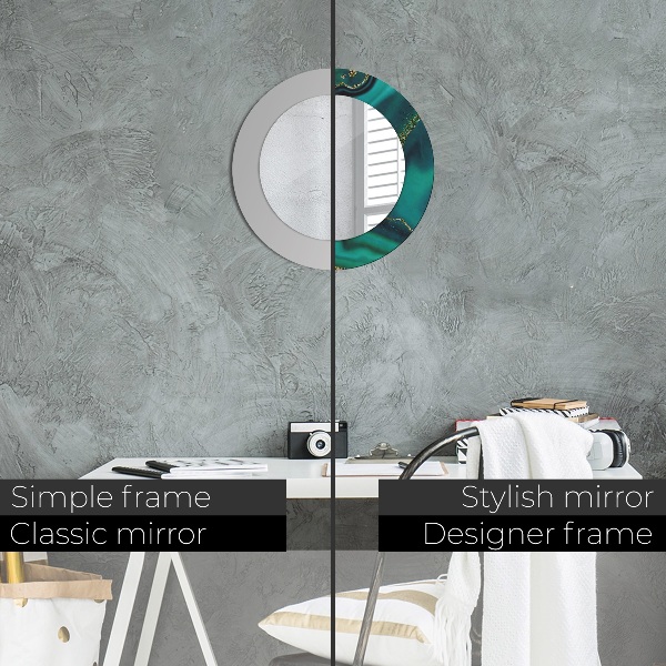 Smaragdový mramor Okrúhle dekoračné zrkadlo