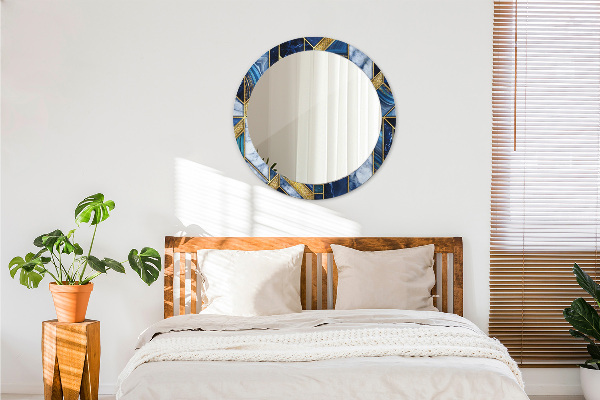 Moderný mramor Okrúhle dekoračné zrkadlo na stenu