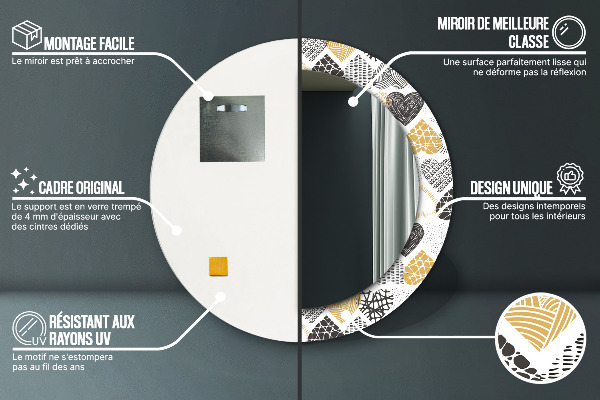Srdcia Doodle Okrúhle dekoračné zrkadlo