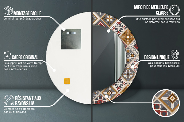 Turecký vzor Okrúhle zrkadlo s motívom