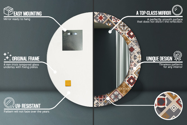 Turecký vzor Okrúhle zrkadlo s motívom