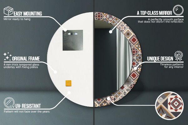 Turecký vzor Okrúhle zrkadlo s motívom