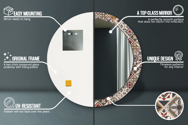 Turecký vzor Okrúhle zrkadlo s motívom