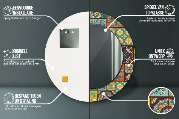 Arabský vzor Okrúhle zrkadlo s motívom