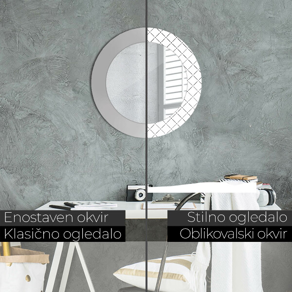 Priečny Okrúhle zrkadlo s motívom