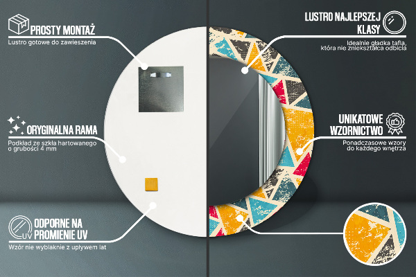 Retro zloženie Okrúhle dekoračné zrkadlo