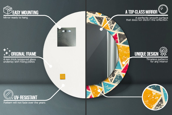 Retro zloženie Okrúhle dekoračné zrkadlo