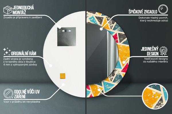 Retro zloženie Okrúhle dekoračné zrkadlo