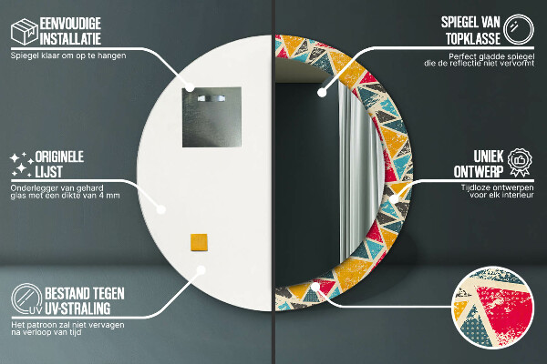 Retro zloženie Okrúhle dekoračné zrkadlo