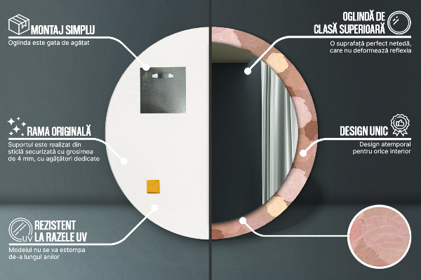 Zloženie ruží Okrúhle dekoračné zrkadlo