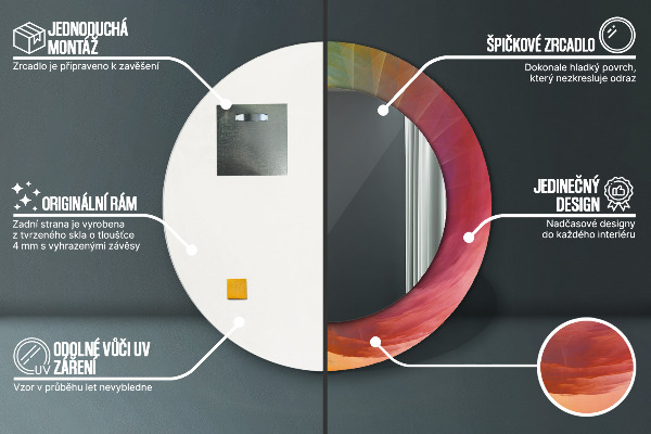 Hypnotická špirála Okrúhle dekoračné zrkadlo na stenu