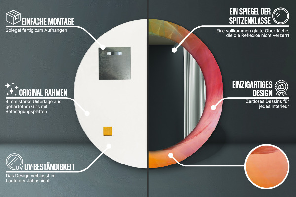 Hypnotická špirála Okrúhle dekoračné zrkadlo na stenu