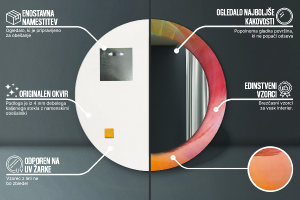 Hypnotická špirála Okrúhle dekoračné zrkadlo na stenu