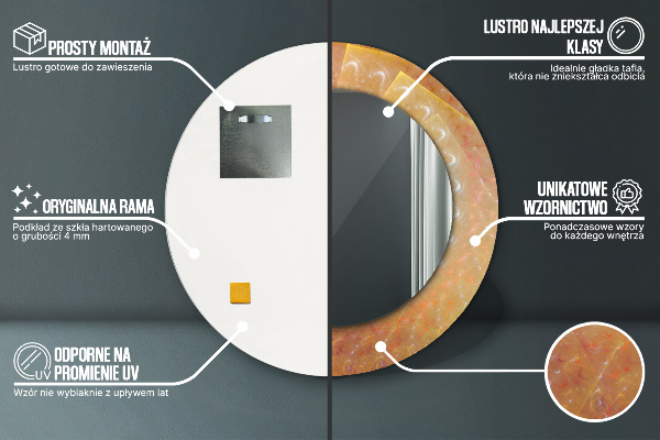 Špirálová abstrakcia Okrúhle dekoračné zrkadlo