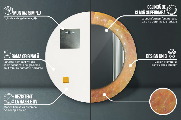 Špirálová abstrakcia Okrúhle dekoračné zrkadlo