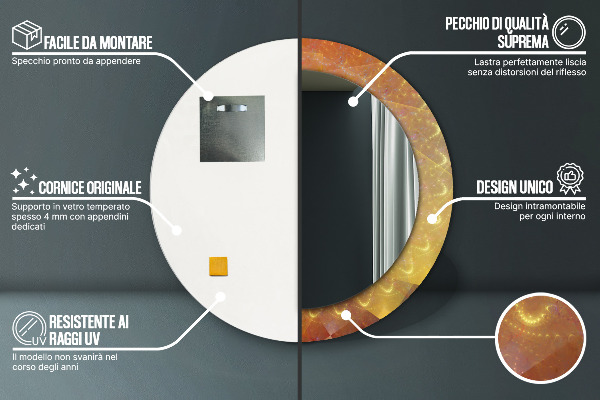 Špirálová abstrakcia Okrúhle dekoračné zrkadlo
