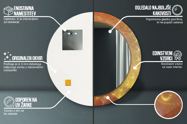 Špirálová abstrakcia Okrúhle dekoračné zrkadlo