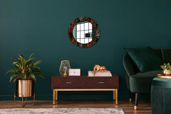 Grunge abstraktný vzor Okrúhle dekoračné zrkadlo na stenu