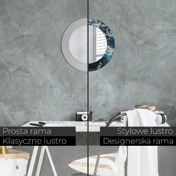 Turbulentné more Okrúhle dekoračné zrkadlo