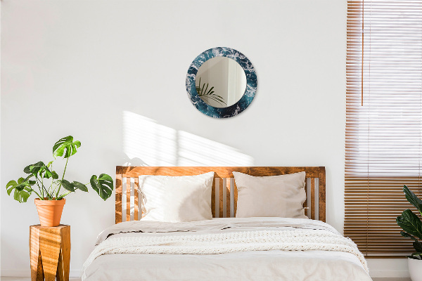 Turbulentné more Okrúhle dekoračné zrkadlo