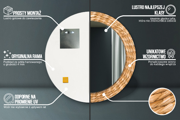 Trstina Okrúhle dekoračné zrkadlo