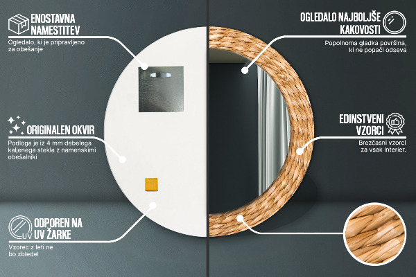 Trstina Okrúhle dekoračné zrkadlo