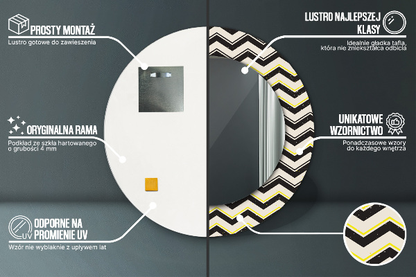 Kľukatý vzor Okrúhle zrkadlo s motívom