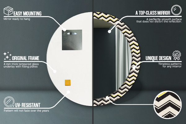 Kľukatý vzor Okrúhle zrkadlo s motívom