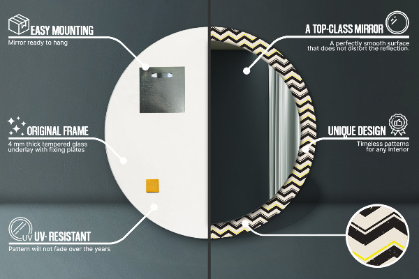 Kľukatý vzor Okrúhle zrkadlo s motívom