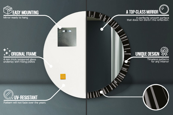 Zloženie Okrúhle zrkadlo s motívom