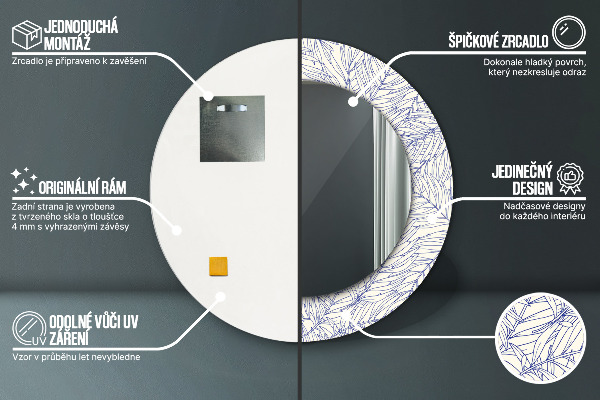 Tropický počítač dlane Okrúhle dekoračné zrkadlo