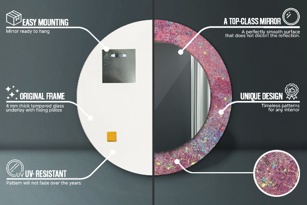 Festival farieb Okrúhle dekoračné zrkadlo na stenu