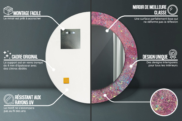 Festival farieb Okrúhle dekoračné zrkadlo na stenu