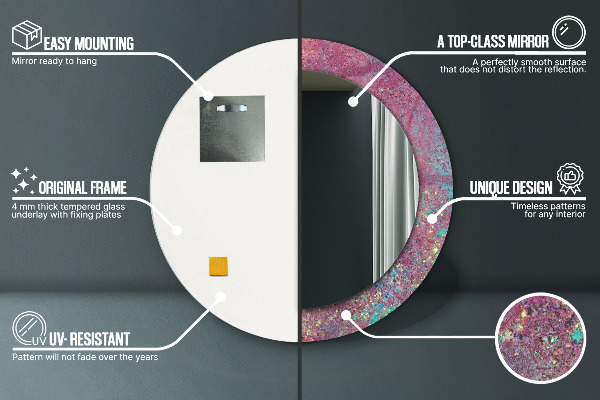 Festival farieb Okrúhle dekoračné zrkadlo na stenu