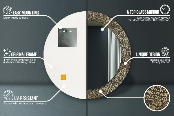 Zlaté ozdoby Okrúhle zrkadlo s motívom